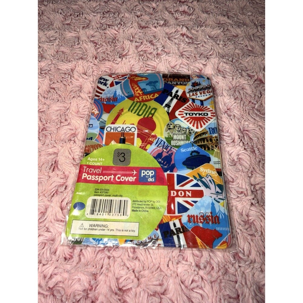 Travel Stamp Destination Passport Cover Plastic Rubber Like City Places